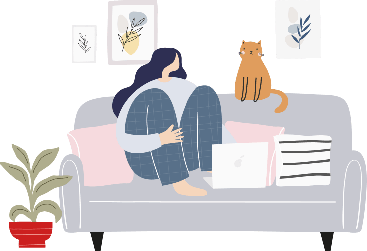 girl&cat